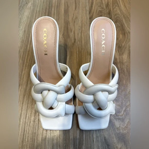 Coach Kellie Leather Sandal Chalk Size 9B EUC - Picture 4 of 9